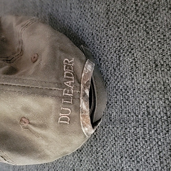 Ducks Unlimited Hat Brown Waxed Canvas Cap DU Leader Adult Adjustable Strapback - Picture 2 of 4